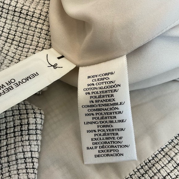 Ann Taylor Tweed & Crepe Skirt Ivory/Black - Picture 4 of 4